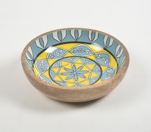 Eco-Friendly Wooden Enamel Handmade Natural Wood Serving Bowls Minimalist Design for <b>Kitchen</b> Dining and <b>Camping</b> Use - Product Image 1