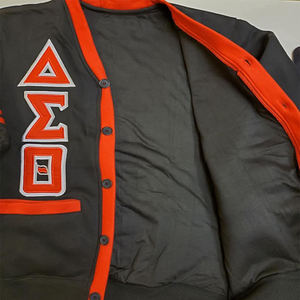 Fraternity Sorority School University <b>Cardigan</b> <b>Sweater</b> Thin Stylish Versatile Cotton <b>Sweater</b> Chenille Embroidery <b>Sweater</b> - Product Image 2