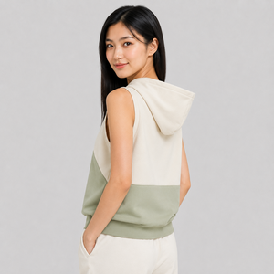 Premium Women <b>Sleeveless</b> <b>Hoodie</b> Custom Logo Soft Cotton Fleece Breathable Comfortable Casual Streetwear <b>Sleeveless</b> <b>Hoodie</b> - Product Image 2
