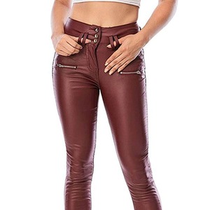 Pantalon en cuir pour femme de qualité supérieure, matière douce et résistante, look élégant, confortable, coupe ajustée pour femme. - Product Image 6