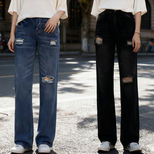 กางเกงยีนส์เดนิมเอวกลางทรงปกติสำหรับผู้หญิงไซส์พลัส รูปทรงโค้งมน สวมใส่สบายในฤดูหนาว ทันสมัย ยืดหยุ่น ระบายอากาศได้ดี ผลิตจากผ้าฝ้าย 100% พร้อมบริการ OEM - Product Image 6