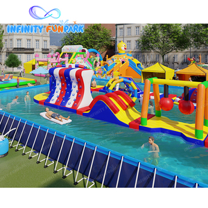 Infinity <span class=keywords><strong>Funpark</strong></span> Maßgefertigter Aufblasbarer Wasserpark mit Großem Schwimmbecken Kommerzieller Wasserrutsche Landwasserpark für Erwachsene - Product Image 6