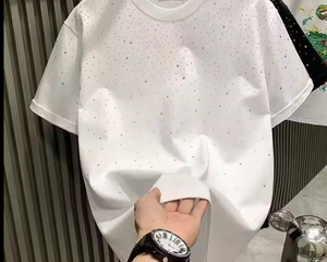 เสื้อยืดแขนสั้นผ้าฝ้าย 100% พิมพ์ลายลำลองทรงโอเวอร์ไซส์สำหรับผู้ชาย - Product Image 4