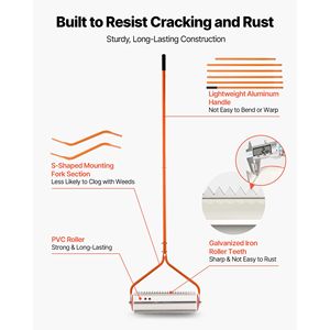 Diserbatrice Manuale per Laghi e Stagni da 20 piedi, Rullo per Rimozione Erbacce e Fanghi, con 6 Rulli per Eliminare Radici e Accumuli di Fango - Product Image 6