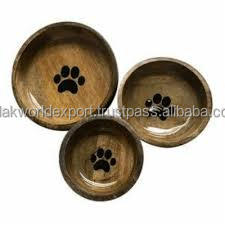 Cuenco para perros de madera Natural de Color único de alta calidad, técnica pulida de Falak World Export para servir comida para perros - Product Image 2