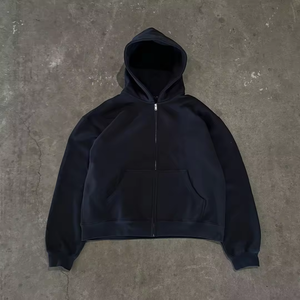 Conjunto de Sudadera con Capucha y Pantalones Deportivos HG2440, Lavado Ácido con Efecto Desgastado, Estilo con Cierre y Capucha para Hombre, Tejido de Alta Densidad - Product Image 5