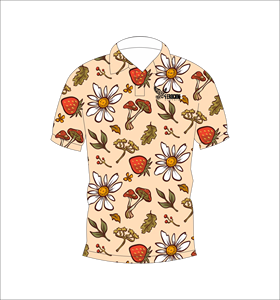 Camisa Polo Personalizada con Estampado Botánico para Hombre, Manga Corta, Informal, de Algodón Tejido, Diseño Floral, Transpirable, para Verano - Product Image 5