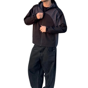 OEM Street Fashion Style Gym Tracksuit Custom Label Windbreaker <b>Workout</b> Training 2 Piece Set Loose Fit Athletic <b>Jacket</b> & Trouser - Product Image 3