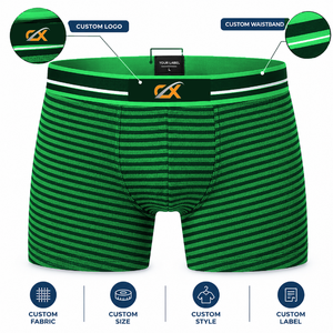Calzoncillos bóxer de secado rápido para hombre al por mayor, cintura elástica de altura media, ropa interior suave y elástica de alto rendimiento, marca privada - Product Image 4