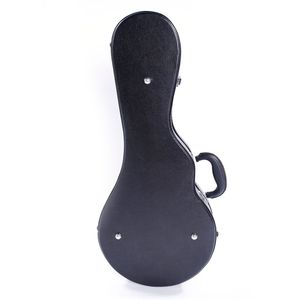 Custodia per mandolino in legno e pelle nera con motivo microgroove stile F - Product Image 6