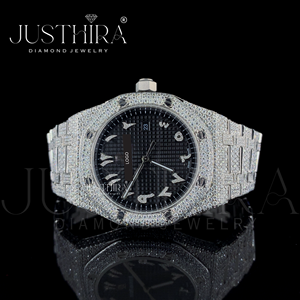 Montres-bracelets analogiques automatiques Buss Luxury White Arabic Numbers en acier inoxydable 20 mm, style hip-hop, avec moissanite VVS, étanches - Product Image 2