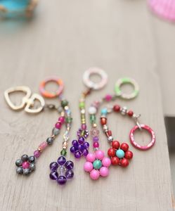 Colorful Boho Embroidery Beaded Keychain Handmade Designer <b>Bag</b> <b>Charm</b> - Product Image 4