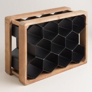 Modern Geometric Metal Wine Rack 7 Bottle Countertop Wine Holder Black Iron <b>Tabletop</b> <b>Storage</b> Organizer For Home Kitchen Barware - Product Image 6