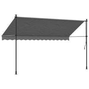 Toldo Retráctil de Tela y Acero Color Antracita de 137.8"x59.1" - Product Image 5
