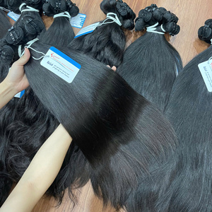ผมเวียดนามแท้ 100% แบบไม่ผ่านกระบวนการ  แบบเป็นมัด  สีดำธรรมชาติ  แบบลอนและแบบตรง  เย็บด้วยเครื่องจักรแบบ Double Weft พร้อมจัดส่ง - Product Image 3