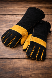 ถุงมือหนังสำหรับงานหนัก ป้องกันความร้อน เหมาะสำหรับงานอุตสาหกรรม รับผลิตแบบ OEM และ Private Label - Product Image 3