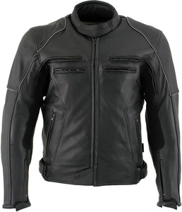 SAMROZ SPORTS Leather Men's <b>Racer</b> Style Collarless Premium Leather Motorcycle Biker Riders <b>Jackets</b> - Product Image 6