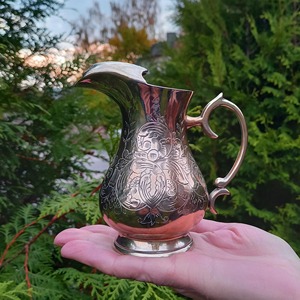 <b>Mini</b> Engraved Jug Elegant Decorative Piece Silver Finished Pitcher Ideal For <b>Table</b> Styling Flower Arrangement And Gift Use - Product Image 1