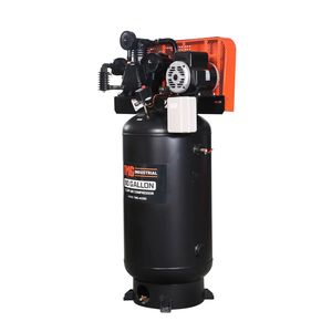 Compressore d'aria elettrico stazionario certificato ASME da 7,5 HP 230V con serbatoio verticale da 80 galloni, tempo di riempimento di 6 minuti, potenza di 2,2 kW - Product Image 2