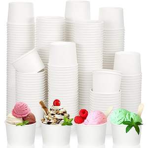 Vasos de Papel Desechables Ecológicos de 8oz, Resistentes a la Grasa, Aptos para Alimentos, Tazones para Postre de Color Sólido, Suministros para Fiestas, Helados y Galletas - Product Image 1