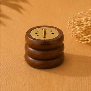 Luxury Round Wooden <b>Bakhoor</b> Burner With Brass Top. Three Layer Premium Arabic <b>Oud</b> Incense Holder For Home Decor Wholesale Price - Product Image 1