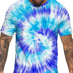T-shirt tie-dye pour homme, qualité supérieure, décontracté, confortable, 100 % coton, coupe ample, élégant. - Product Image 5
