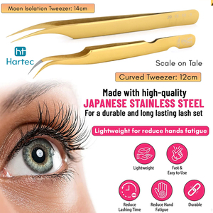 Premium Quality Stainless Steel High-Performance Golden Color Smooth Tip Popular Product Eyelash Extension and Volume Tweezers - Product Image 5