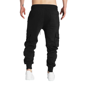 Pantalon de survêtement cargo pour homme à taille élastique avec plusieurs poches, décontracté, tricoté, mi-lourd, respirant, pour l'automne - Product Image 4