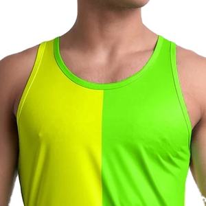 Summer Casual Wear Men Colorblock Tank Top Green <b>Yellow</b> Sleeveless Shirt Quick-Dry Lightweight <b>Fabric</b> Tank Top For Everyday Wear - Product Image 5