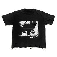 Camiseta de Lujo para Hombre, 100% Algodón, de Alta Calidad, Lisa, con Logo Vintage Personalizado, Efecto Desgastado, Oversize, Lavado a la Piedra y al Ácido