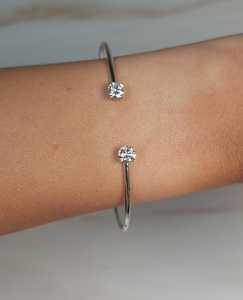 Bracelet en or 14 carats avec diamant de laboratoire 1 CT pour femmes |   Bracelet de luxe en diamants |   Bijoux de mariée élégants - Product Image 1
