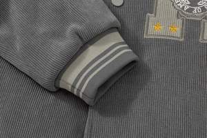 Men's Wool Varsity <b>Jacket</b> Stand Collar Letter <b>Patch</b> Bomber <b>Jacket</b> Breathable Quick Dry Casual Winter Outerwear - Product Image 5