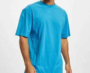 T-shirt en toile 100 % coton pour homme, manches courtes, col rond, coupe classique, design uni, tricoté 300g, anti-rétrécissement - Product Image 1
