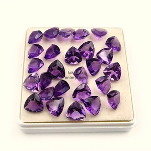 Natural Purple <b>Amethyst</b> Trillion Cut Faceted Loose Gemstone <b>Amethyst</b> Stone For Jewelry Making Wholesale Price Bulk 8mm Supplies - Product Image 5
