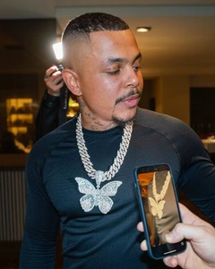 <b>Rapper</b> Bling Men's 18K Gold Plated Moissanite Butterfly Pendant Hip Hop Necklace Iced Out Cuban Link <b>Chain</b> Everyday Wear Pendant - Product Image 1