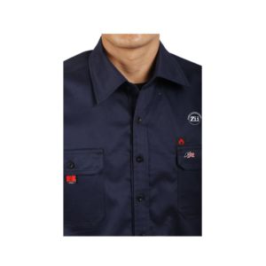 Camisa de Seguridad ZUNEZI ZI-9076 Resistente al Fuego y al Vapor, Dos Tonos, Cierre con Broches de Perla, 6.5OZ CAT2, Algodón - Product Image 5