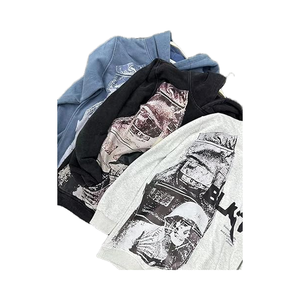 Sudadera con capucha gótica Y2K personalizada para hombre 100% algodón invierno calavera alfabeto explosión estampado Harajuku Streetwear explosión estampado moda patrón - Product Image 1