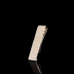 Pince à cravate en diamant, argent sterling 925, moissanite taille ronde, accessoire élégant, design raffiné, brillance intemporelle, style formel - Product Image 6