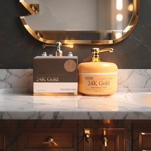 Crème pour le visage infusée à l'or 110g Hydratation intense Élasticité Peau éclatante Hydratant nourrissant de qualité supérieure en flacons - Product Image 2