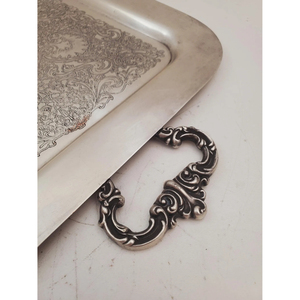 Matte Silver Metal Platter Shape Serving Plated Metal Tray Wedding Restaurant for Food Drinks Fruits <b>Breakfast</b> Supply Decorative - Product Image 3