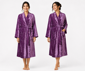 Custom <b>Ladies</b> Velvet Pyjamas Robe Breathable Plush Nightwear Bulk Waist Tie Bathrobe Long <b>Cardigan</b> Kimono Sleepwear Clothing - Product Image 2