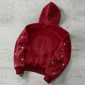 Sweat-shirts en molleton de coton personnalisés pour l'hiver, avec strass, légers, respirants et écologiques, de haute qualité, pour hommes, fabriqués au Pakistan - Product Image 2