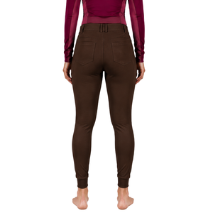Pantalon d'équitation Drak Brown pour femme, taille haute, extensible, avec passants de ceinture, pour la compétition et l'entraînement, vêtements de sport - Product Image 2