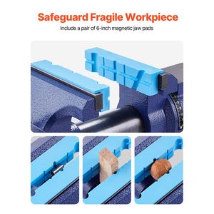 Étau d'établi robuste en fonte ductile, largeur de mâchoire 6 1/2 po, ouverture maximale de mâchoire 5 po, pivotant à 360 degrés, enclume polyvalente - Product Image 5