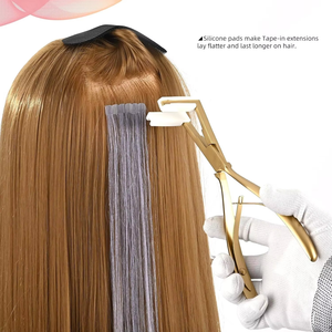 Nuevas Pinzas de Acero Inoxidable para Extensiones de Cabello, Colores Personalizados, Mango Dorado, Cuidado del Cabello, Estilismo, Uso en Salón - Product Image 6