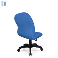 Chaise de bureau pivotante ergonomique moderne, confortable, à dossier moyen, sans accoudoirs, revêtement en tissu, mousse PU haute densité moulée