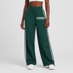 Pantalon de jogging évasé 100 % coton pour femme, taille mi-haute avec cordon de serrage, poches latérales, anti-plis, idéal pour le sport et les loisirs (vente en gros) - Product Image 1