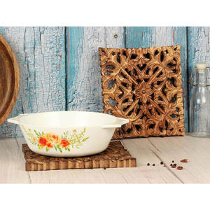 Wooden Set of 2 Square <b>Trivet</b> for Hot Dishes Plates & Pots Holder Mango <b>Wood</b> Hot Pad for Cookware Kitchen & Dining Table Decor - Product Image 3
