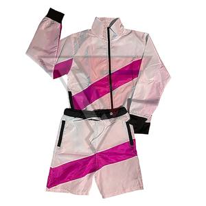 Conjunto deportivo de 2 piezas para hombre, con forro de malla personalizado ODM, chaqueta cortavientos con cremallera y pantalones cortos deportivos. - Product Image 5