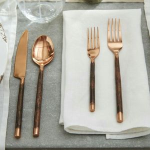 ชุดช้อนส้อมทองคำขายส่งสำหรับโรงแรม ร้านอาหาร งานแต่งงาน ส่งออก - Product Image 4